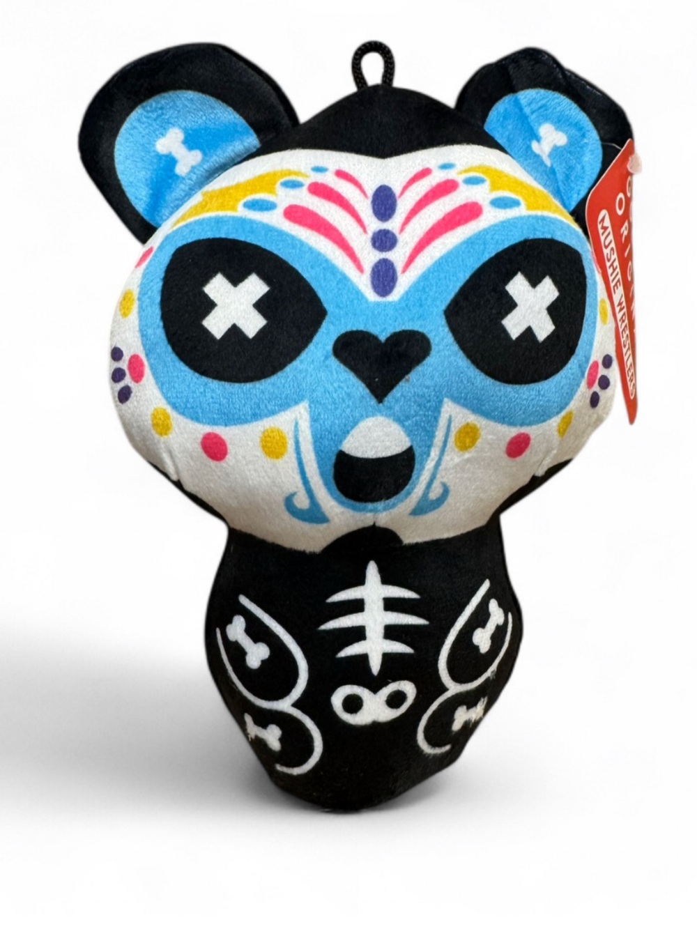 Mushie Wrestler Panda Plush Toy Day Of The Dead Blue 7.5” NEW!